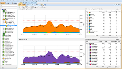 View real time performance statistics for any interface